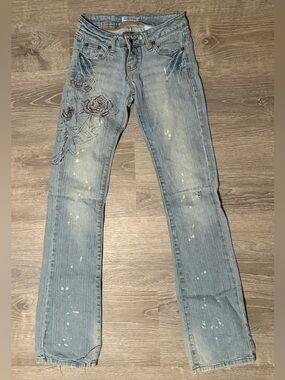 ZanaDi Rose Floral Rhinestone Flower Jeans